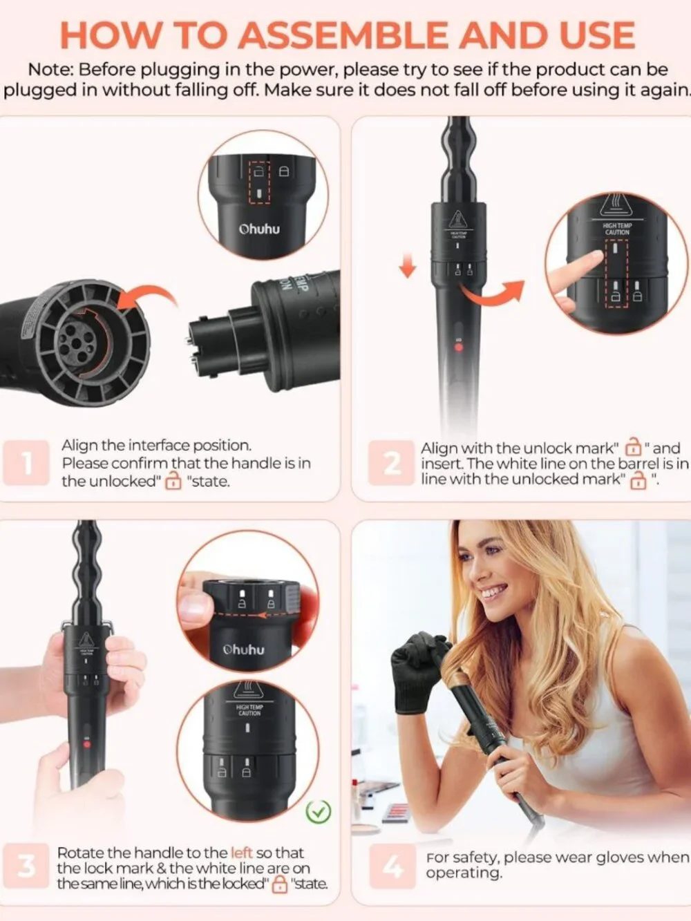 5-in-1 Curling Wand Set with Interchangeable Ceramic Barrels, Hair Styling Tool